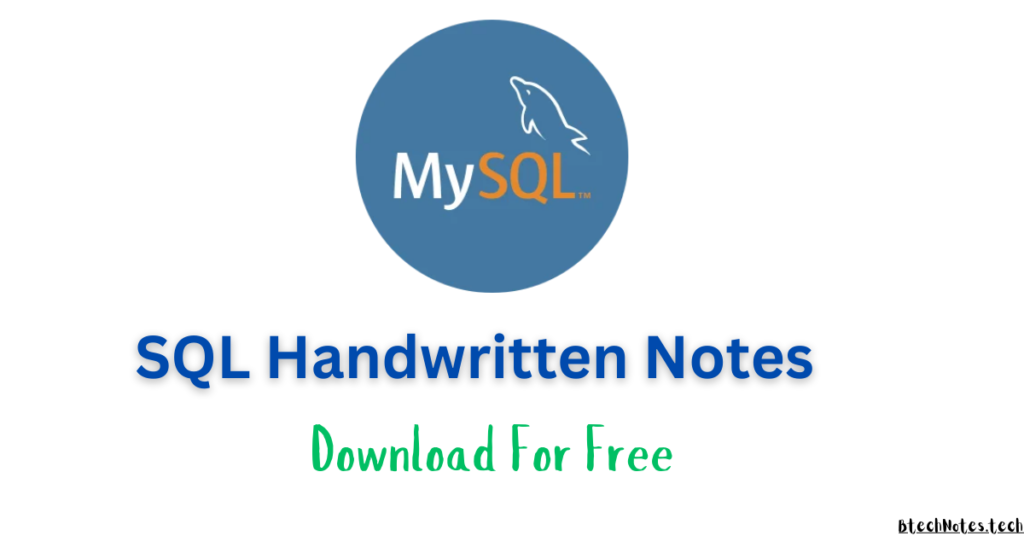 SQL Handwritten Notes PDF